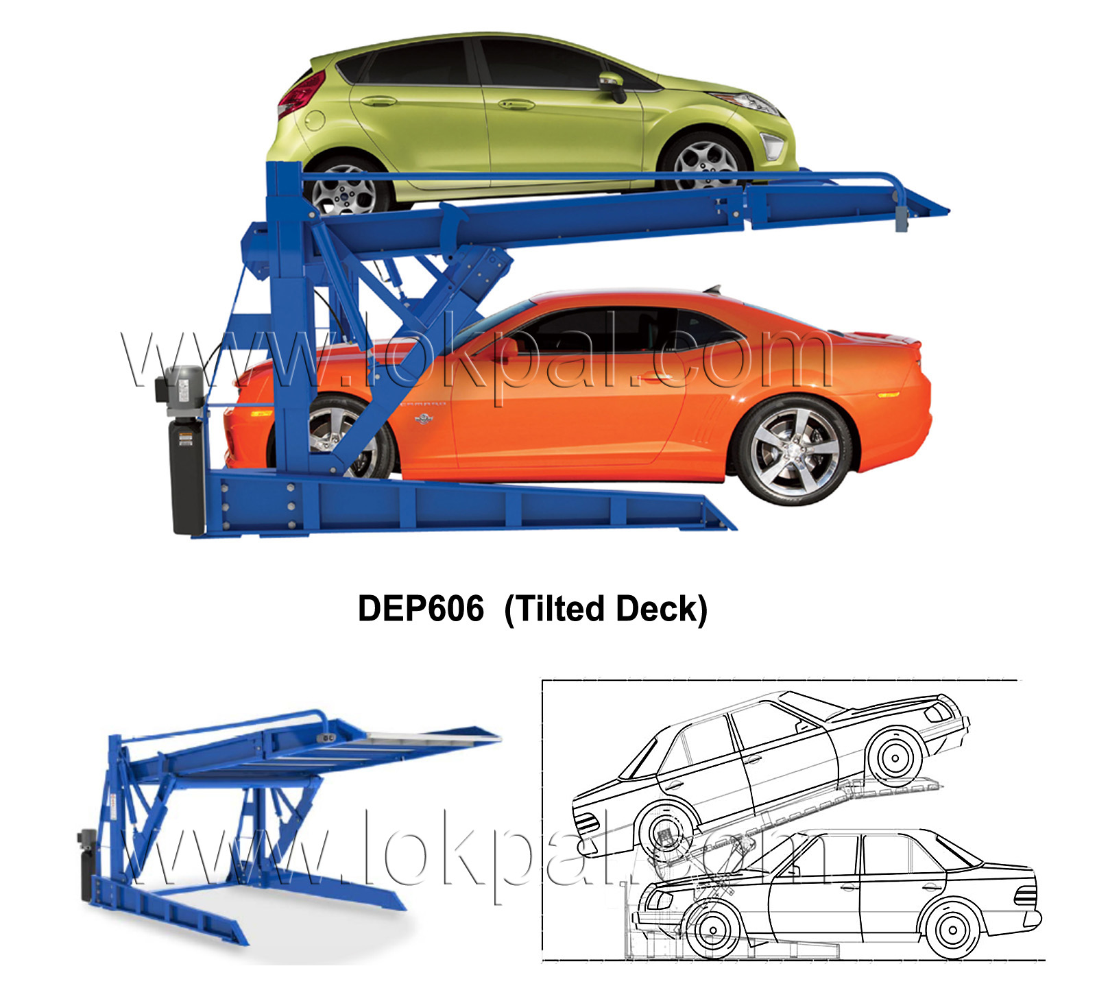 Two Post Parking Lift Tilting