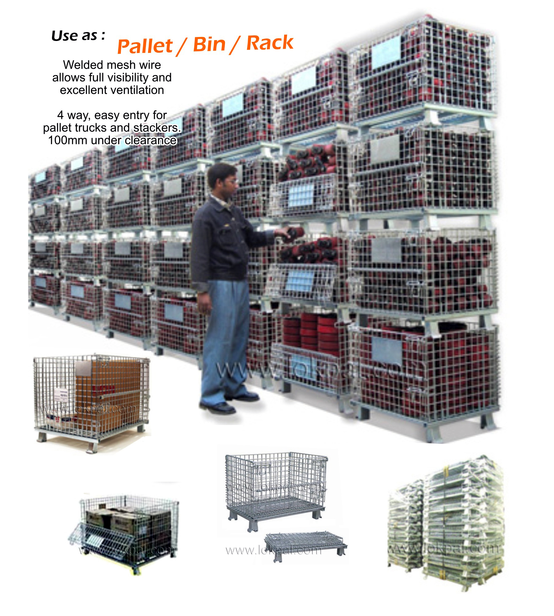 Foldable Wire Containers, Foldable Wire Container Manufacturer, Foldable Wire Container Supplier, Delhi NCR, Noida, India